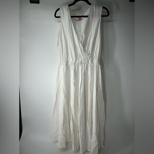Woman Within White Linen Blend Midi Dress 16w
